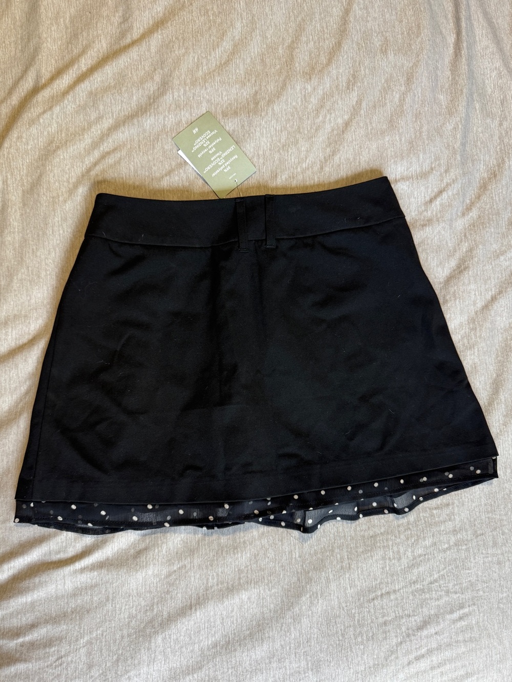 H&M Black Mini Skirt Polka Dot Hem - Picture 3 of 7
